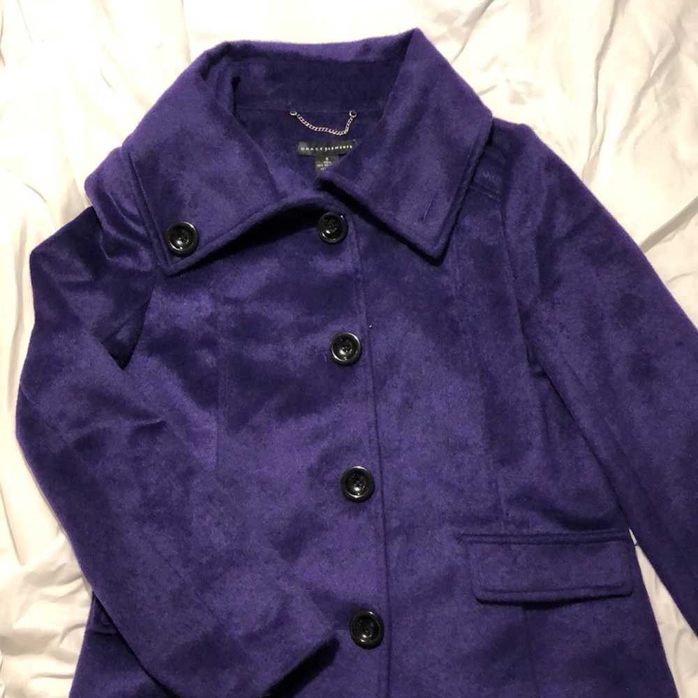 Grace Elements Purple Pea Coat sz 8